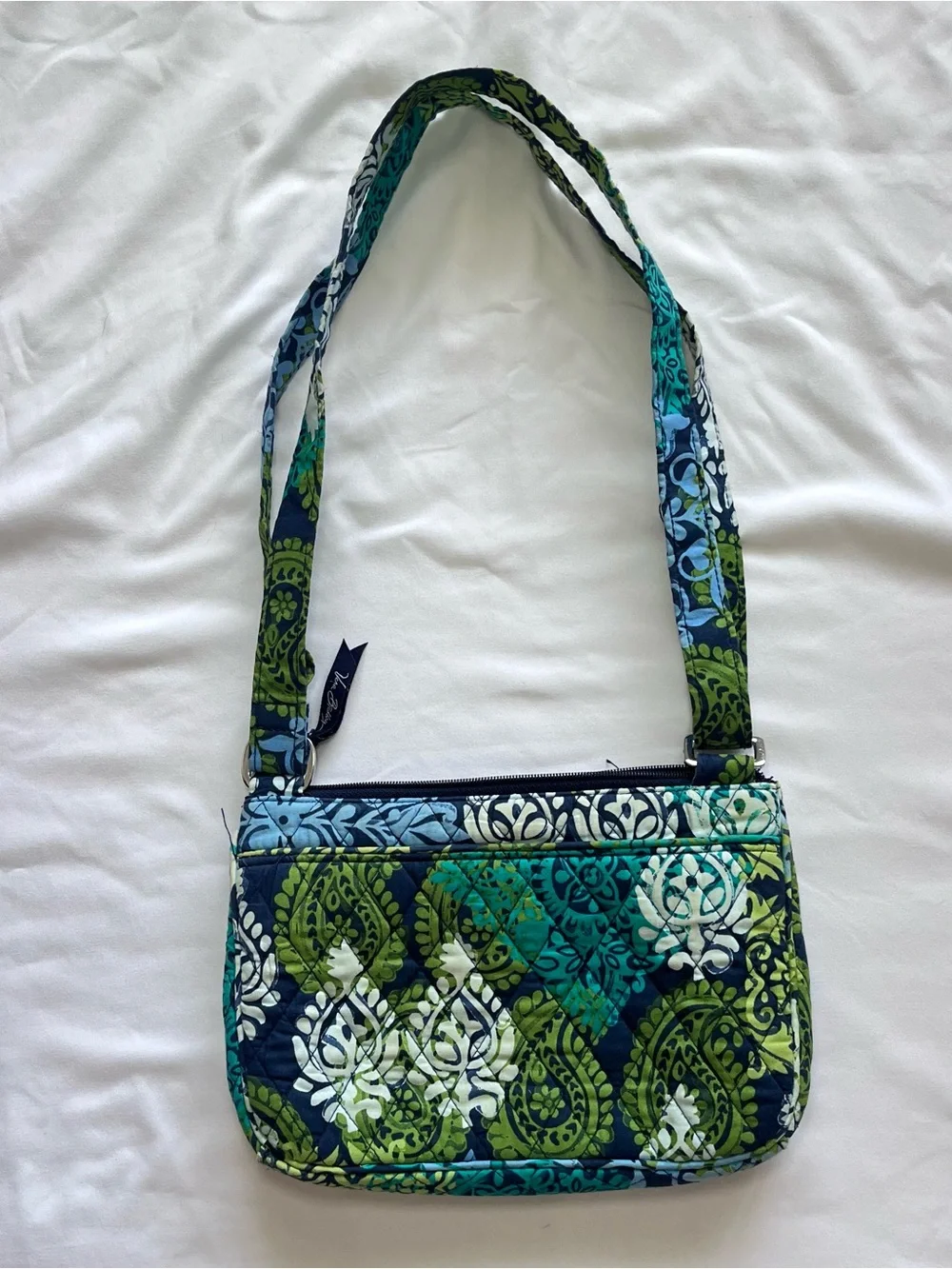 Vera Bradley Caribbean Sea Crossbody Shoulder Bag Paisley Quilted